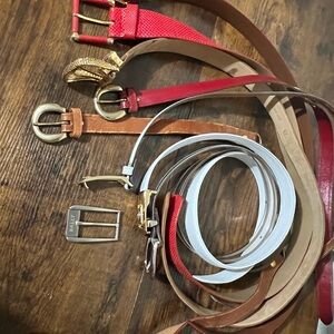 Stylish Women's Belt Set - Red, Brown, White